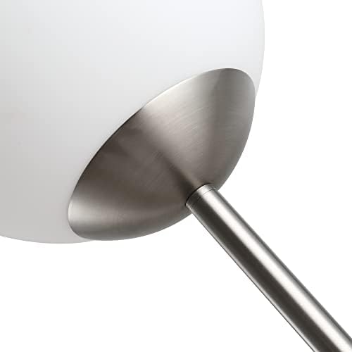 HOMCOM 171cm Glass Globe Floor Lamp Metal Frame Sphere Light Pedal Switch Home Office Living Room Modern Unique Standing Beautiful Furnishing - Grey