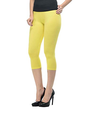 Image of Frenchtrendz Women's Cotton Spandex Stretchable Mid Rise Slim Fit Legging Capris (XS-4XL)