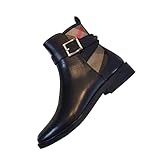 LEBEE Reitstiefeletten Runde Zehe Damen Kurze Stiefel Reitbedarf,Black-40