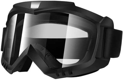 Lievermo Dirt Bike Goggles, Motorcycle Goggles, ATV Goggles, Motocross Goggles Ski Goggles Windproof Glasses Racing Helmet Goggles (Clear), Large