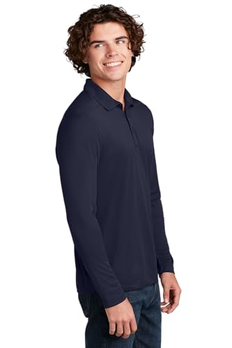 SPORT-TEK Unisex Posi-UV Pro Long Sleeve Polo | Classic Fit Collared Shirt for Men & Women, UPF 50 Protection for Wear & Work2