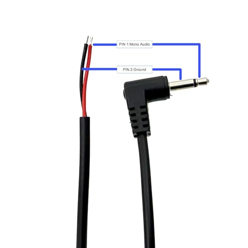 Cable Audio AUX Jack 3.5mm Mono 1FT 6-Pack miniatura 2