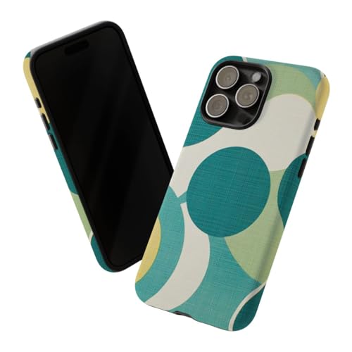Coque rigide iPhone 15 Pro Max anti-rayures motif rétro bleu sarcelle - 2