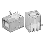 Ubric 50 Stück USB-B-Typ rechtwinkliger PCB-Buchsenstecker (weiß)