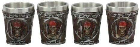 Miniatura 6 de Ebros Myths Legends And Fantasy Spirit - Juego de 4 vasos de chupito con temática de 2 onzas, carcasa de resina con forro de acero inoxidable, gran