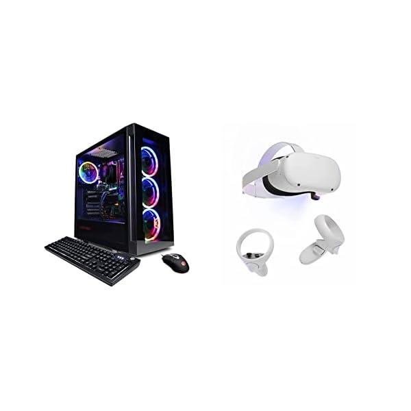 CyberpowerPC Gamer Xtreme VR Gaming PC & Win 11 Home (GXiVR8480A10) & Oculus Quest 2 — Advanced All-in-One Virtual…