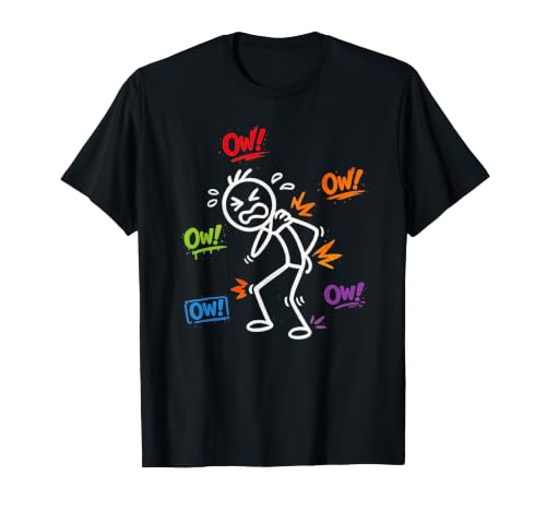 Ow Ow Ow Body Pain Figure LGBTQ Pride Rainbow Funny T-Shirt