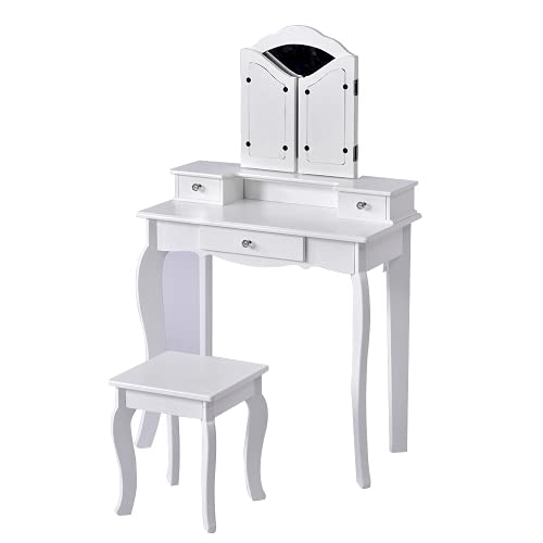 Amazon | おままごとドレッサー 子供用ドレッサー 木製 スツール付き