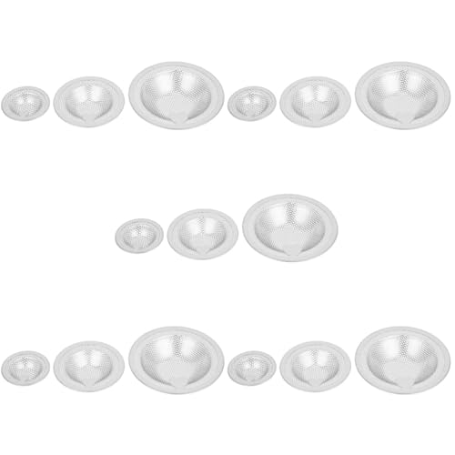 HOMSFOU 5 Juegos Filtro De Drenaje Estante De Drenaje Tapón Tubo Cromo Colador del Fregadero Barrena Cacerola Limpiadores Herramienta Accesorio Grifo Acero Inoxidable Silver 3 Piezas * 5