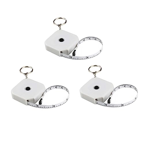 HOODANCOS 3Pcs Portable Measuring Tape for Fitness Body Measurement Sewing Keychain Mini Tape Measure Easy to Read Wear Resistant Design for Crafts Daily Use