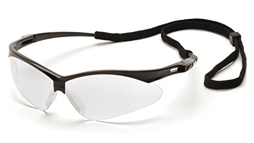 Pyramex Safety Products SB6310STP PMXTREME Safety Glasses, Clear Anti-Fog Lens with Black Frame & Cord, Clear