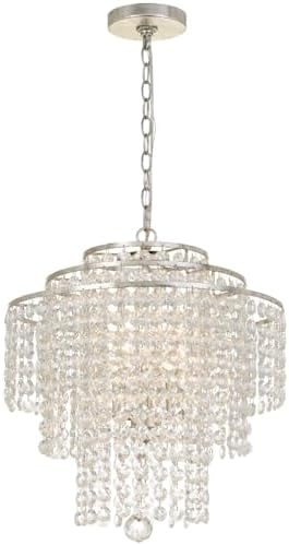 Crystorama Arielle 4 Light Antique Silver Chandelier