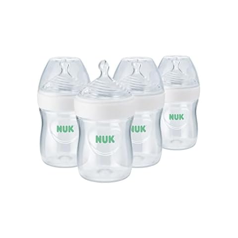 NUK Simply Natural Baby Bottle with SafeTemp, 5 oz, 4 Count Cover