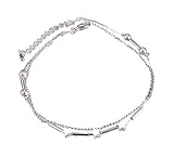 Género: Mujeres, Chica erioctry Little Star Doble Cadena de Tobillo Tobillera Pulsera Descalzo Sandalia Playa pie joyería para Las Mujeres niñas