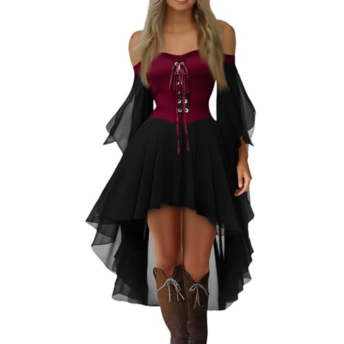 Generisch Halloween Kostüm, Kleid, Damen, Halloween Kleid, Corsagenkleid Sexy Böse Teufel Kürbiskostüm Pirat Kostüm Geist, L