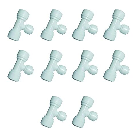 YZM Tee 3/8" to 1/4" to 3/8" OD tube Quick Connect fittings RO Water Filters (10pcs) … Cover
