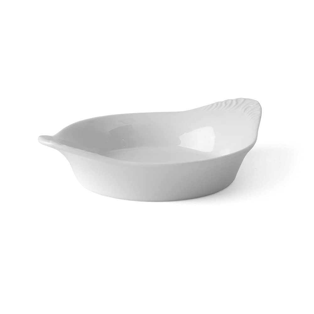 Holst Porzellan CB 2106 Laffenschale 12 cm mit Flammenrelief "Crème Brûlée", weiß, 15 x 12 x 3.3 cm