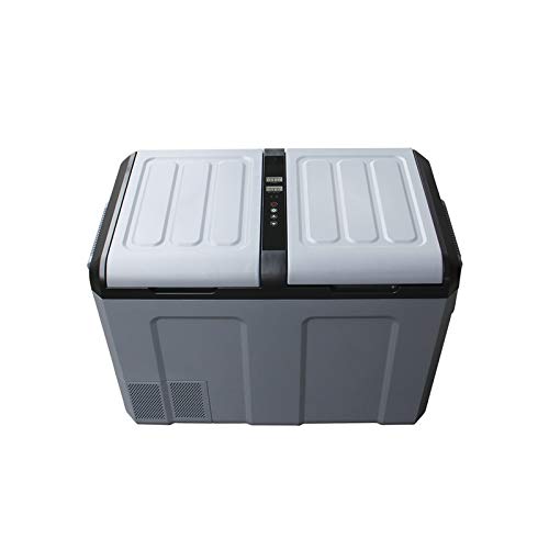 DieffematicBX Minilodówka 52L Lodówka samochodowa, samochód podwójny, sprężarka do drzwi, lodówka/zamrażarka/zamrażarka 12V 24V