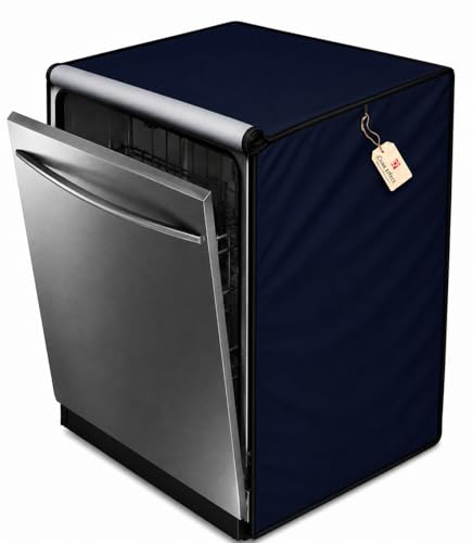 Image of Waterproof Dishwasher Cover for 12 to 15 Place Setting | Suitable with Bosch, LG, IFB, Hafele, Faber & More | Dustproof Appliance Protector Zip Cover Universal Fit-(60X60X88cms Blue)