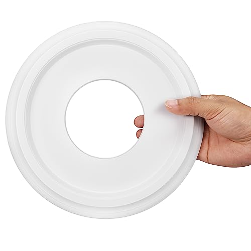 Canomo 2 Packs Molded Polyurethane Ceiling Medallion Chandelier Medallion For Light Fixtures And Ceiling Fans, 10"Od X 3 7/8"Id, Matte White #TOP5