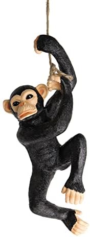 CLEVER GARDEN Hanging Monkey Garden Statue Outdoor Décor, Resin Figurine Decoration for Lawn, Yard, Patio, Porch, and More