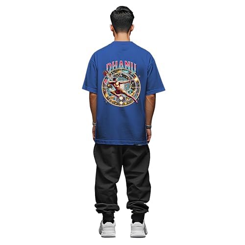 Image of Men's Zodiac Sign Printed Oversized Cotton T-Shirt