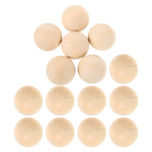 Balles de hockey en bois massif Healvian de 5 cm pour entraînement en salle et gazon (lot de 15)