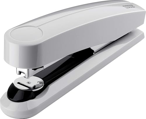 Novus B 5 FC Heftgerät (50 Blatt, Flachheftung, 90 mm Einlegetiefe, inkl. 200 Heftklammern) grau