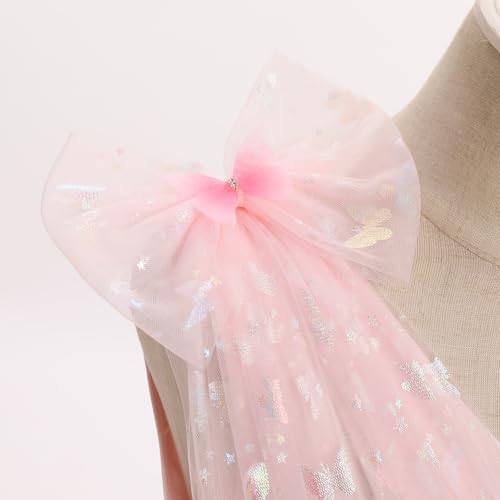 Image of IMEKIS Toddler Kids Girls Butterfly Dress Sparkle Sequins Tulle Wedding Formal Birthday Dresses 2-10T
