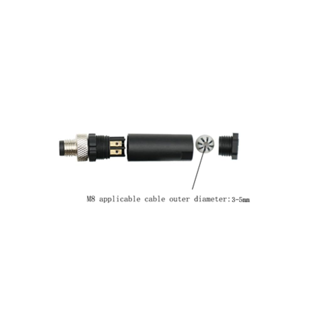 M8 connettore a 4 poli, M8 4 pin maschio installabile in loco 8mm IP67 impermeabile connettore circolare industriale collegamento a vite non schermato per uso esterno 60V 4A AC/DC