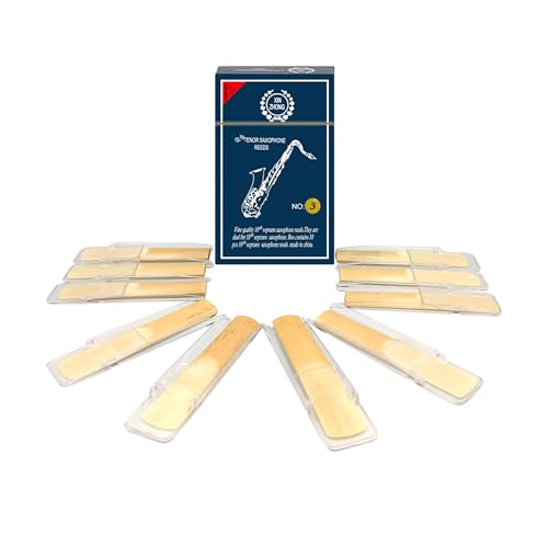 10PCS Tenor Saxophone Reeds for Tenor Sax (Strength 3.0)