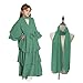 Muslim Girls Islamic Prayer Abayas Layered Flowy Chiffon Ramadan Kaftan Abaya Robe Dresses Dubai Outfits for 5-14 Years
