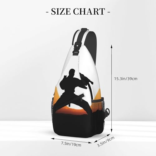Mochila tipo Sling para hombre y mujer Karate silhouette miniatura 2