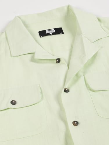 Image of Thomas Scott Men's | Solid | Full Sleeve | Regular Fit | 100% Cotton | Double Flap Pocket | Spread Collar | Casual Shirt