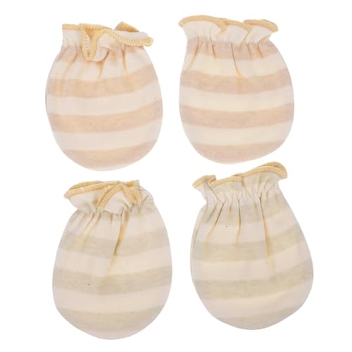 VICASKY Mittens Set 2 Pack of Soft Cotton Mittens for Newborns Toddlers No Scratch Easy to Wear
