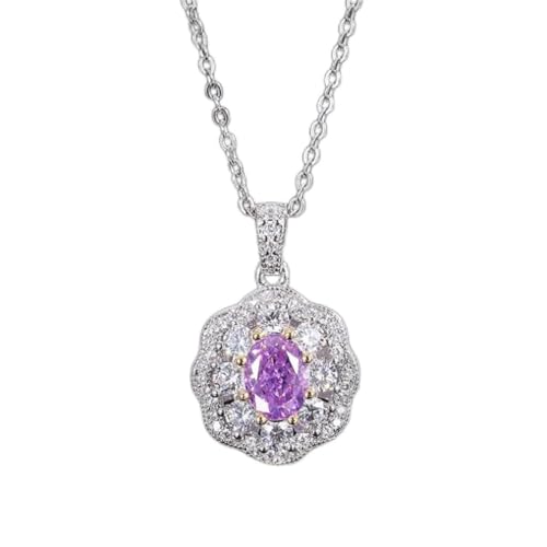 Bijoux femmes en argent sterling 925 : collier pendentif moissanite fleur pour mariage