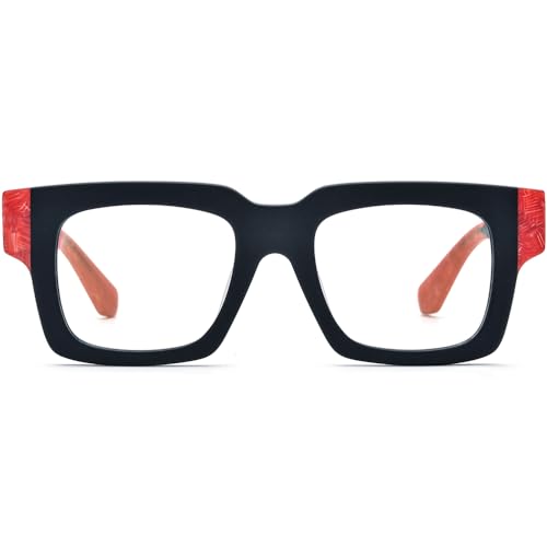 Image of HEPIDEM Gradient Multicolor Acetate Glasses Frame Women Big Oversize Eyeglasses 2023 New Spectacles Eyewear