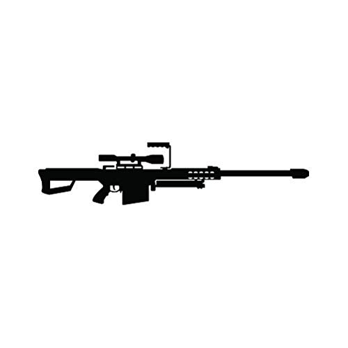 RDW Barrett 50 Cal M82A1 Sticker - Decal - Die Cut - Sniper Rifle - Black 7.00' x 1.61'