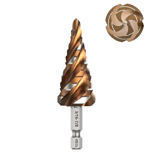 Bestwork 3/16"-7/8" M35 Cobalt Step Drill Bit