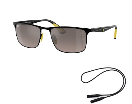 Ray-Ban RB3726M Sunglasses Bundle: RB 3726M F0885J Matte Black On Black Grey Mir and Universal Anti-slip Silicone Leash2