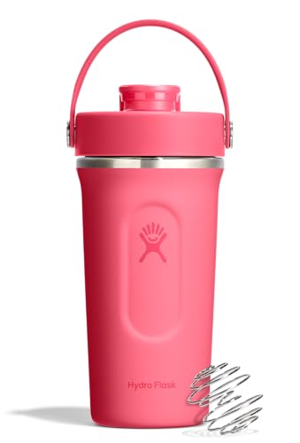 Image of Hydro Flask Shaker Bottle - Insulated Stainless Steel Gym Bottle for Pre Workout & Protein 24 Oz Popstar Pink