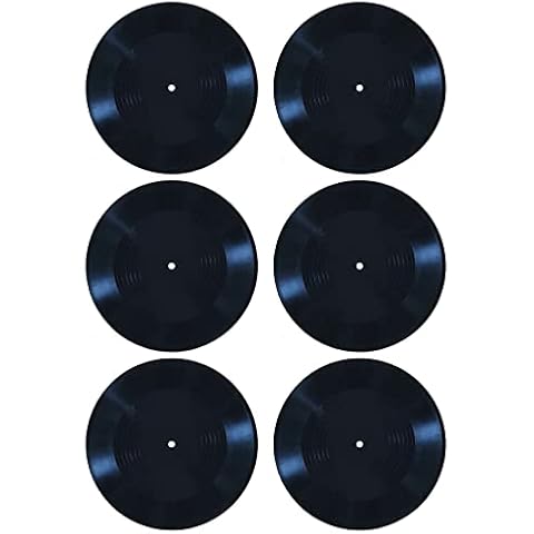 MINI ZOZI 12 inch Black Blank Vinyl Records Fake 6 PCS in 1 Pack for Indie Aesthetic Room Decor or Home Decor on Wall for Bedroom or Living Room Discos Music Studio Hip Hop Decorative… Cover