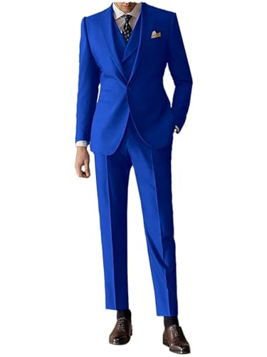 Men's Suit Slim Fit 3 Piece Suits for Wedding Prom Casual Jacket Vest Pants Lightweight Tuxedo Set