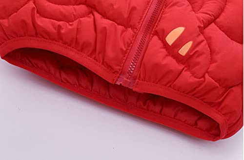 Toddler Boys Girls Puffer Jacket Hooded Light Winter Warm Coats Bear Ears Zipper Up Down Coats Outwear Windproof2