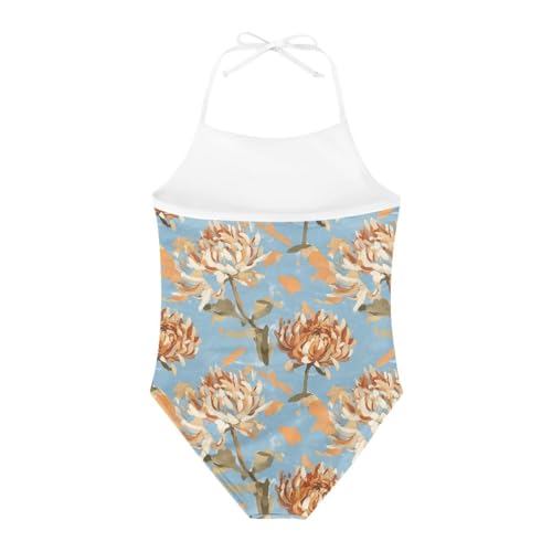 Floral One-Piece Swimsuit Beach Swimwear Bathing Suit for 3-8 Years Girls2