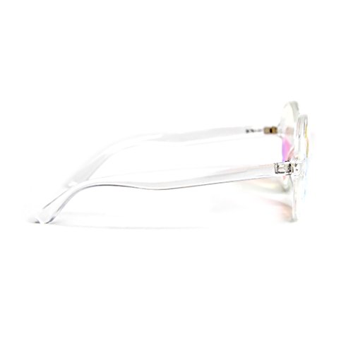 Xtra Lite Clear Kaleidoscope Glasses Lightweight Glass Crystal Edm Festival Diffraction #TOP5