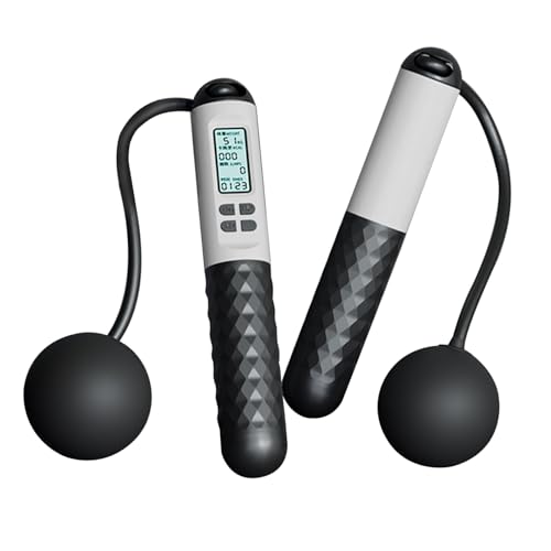 Cuerda de saltar – TPU | – Utiliza cuerdas de saltar electrónicas inteligentes inalámbricas | Cuerda de saltar para niños y adultos con asas pesadas para ejercicio en el hogar