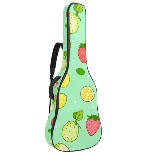 Sac pour guitare à poches multiples et motif fruits verts au format 42.9 in