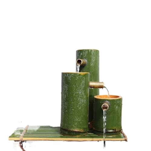 Fontaine de jardin intérieure et extérieure en bambou pour déco bassin