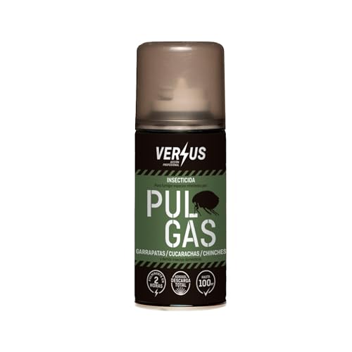 VERSUS Fogger Descarga Total - Fumiga Espacios Infestados por Pulgas, Chinches, Cucarachas, Mosquitos, Hormigas, Polillas - Insecticida Acción Rápida 2H - Eficacia Duradera 2 Meses - Uso Interiores
